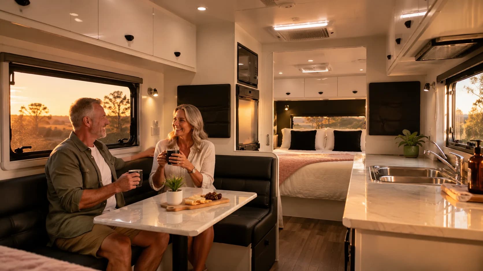 Inside the Valley — couple at the dinette at sunset