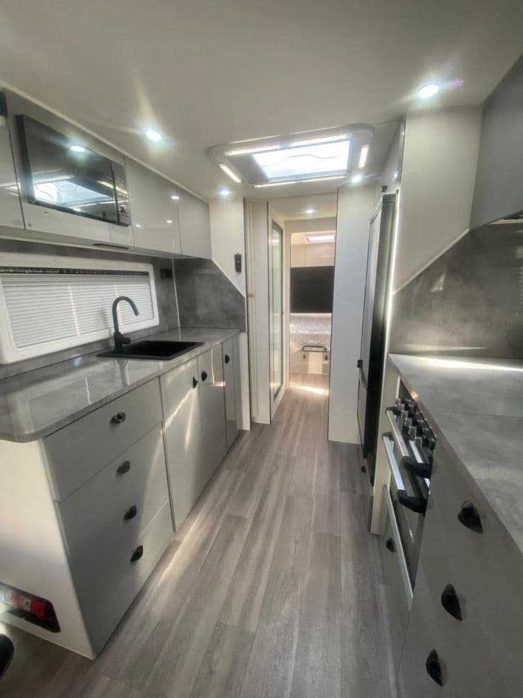 Summit — Kitchen — grey scheme, black sink
