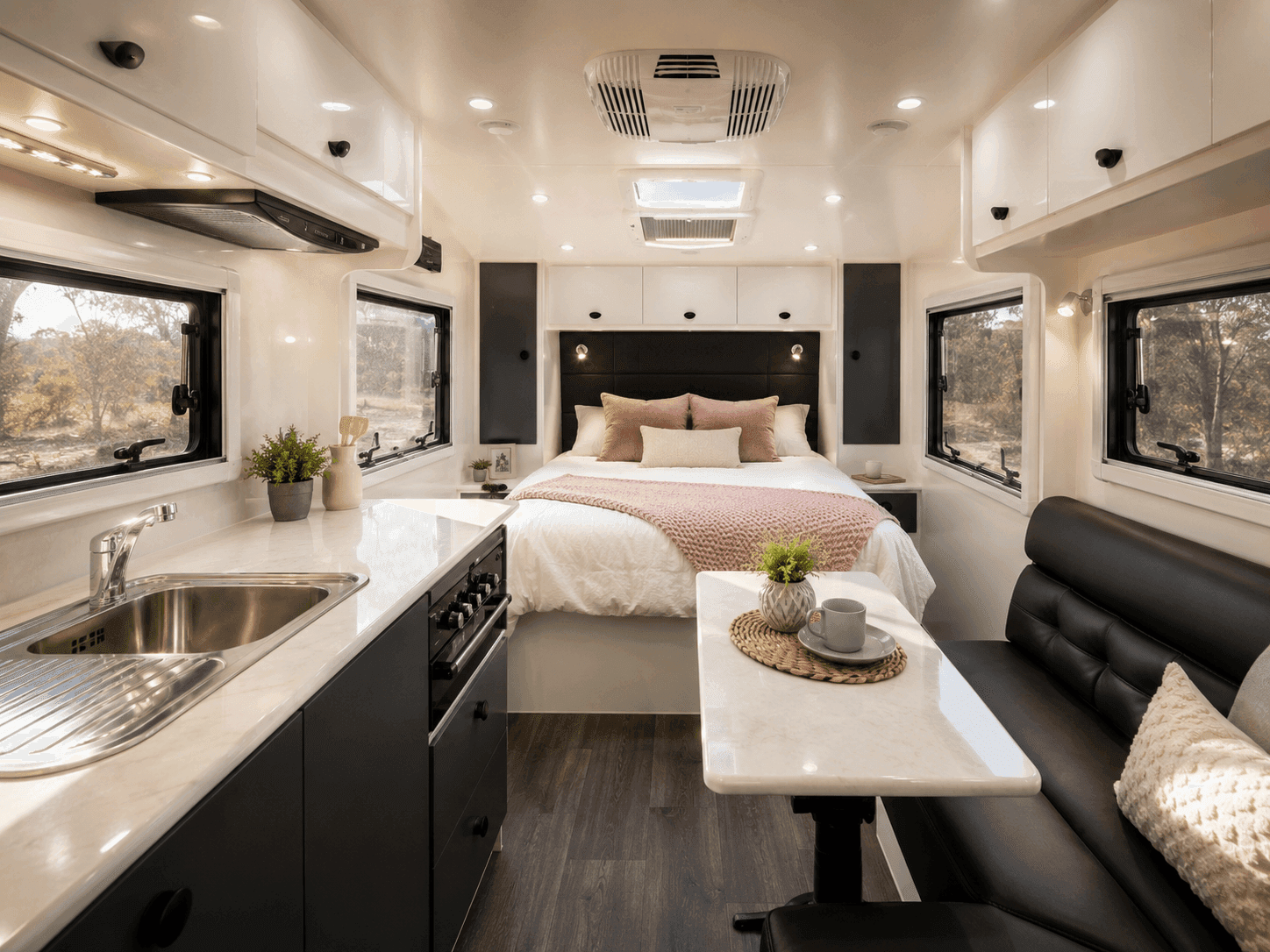 Viking — Queen bed looking aft